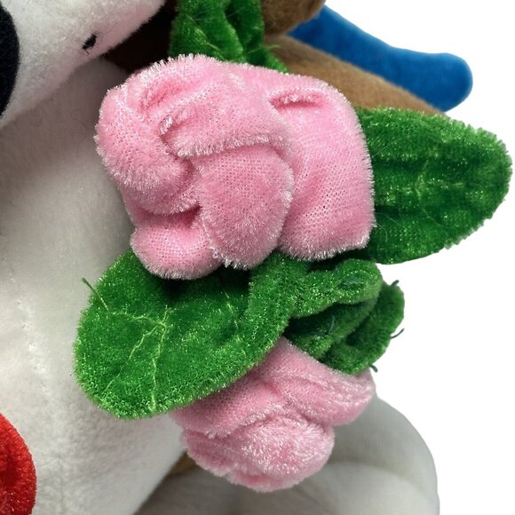 Nanco Sad Sam Dog Plush Blue Angel Wings Flowers Valentine Heart Sad Eyes 10 In - Picture 6 of 12